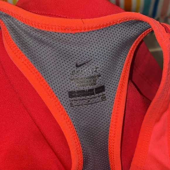 Nike Small Running Racer Back Tank Top Dri Fit Two Tone Pink Shelf Bra - Picture 7 of 7